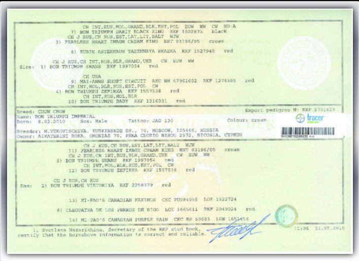 Pedigree of Petros · Bon Triumph Imperial
